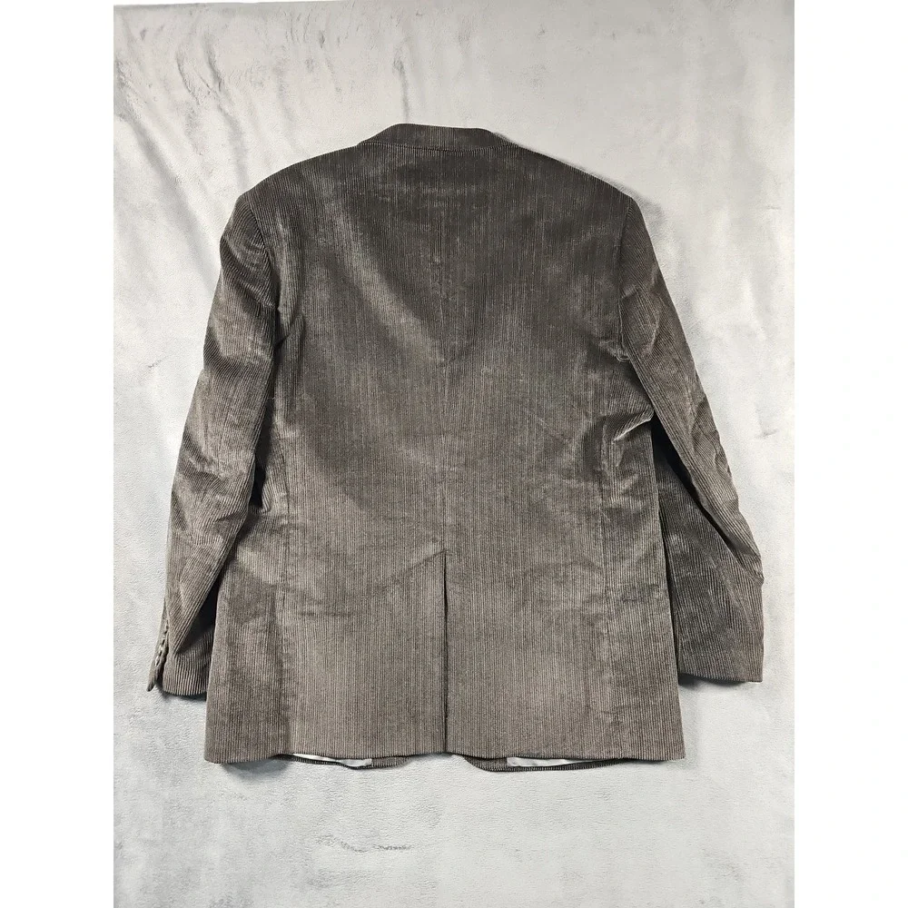 Chaps Corduroy Blazer Chevron Brown Sport Coat Mens 44R 💯 Cotton 2-Button Vtg‎